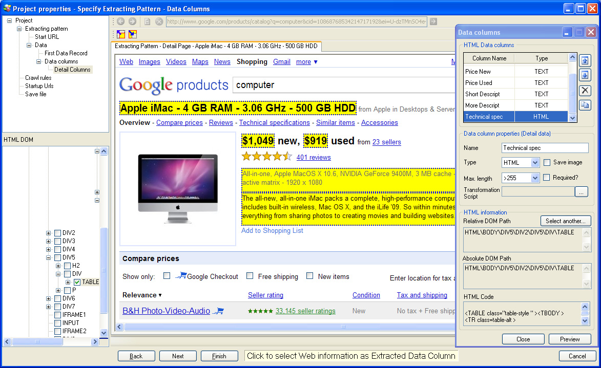 website extractor